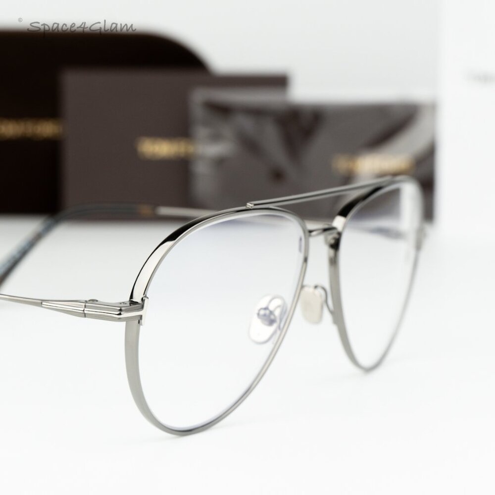 Tom Ford Men Eyeglasses Gunmetal Blue Light Block Round FT5800 008 BRAND NEW - Picture 4 of 10